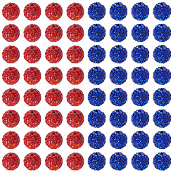 100Pcs 2 Ccolors Handmade Polymer Clay Rhinestone Beads&nbsp;CLAY-TA0001-79B