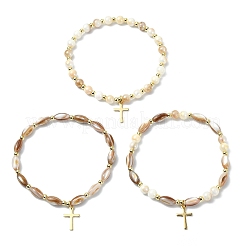 3Pcs 3 Styles Cross 201 Stainless Steel Charm Bracelets&nbsp;BJEW-JB14028