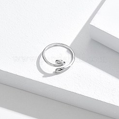 Anti-Tarnish Rhodium Plated 925 Sterling Silver Cuff Rings&nbsp;RJEW-BB56107