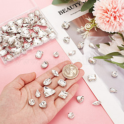 80pcs 8 styles Square/Heart/Horse Eye Sew on Rhinestone&nbsp;GGLA-DC0001-02