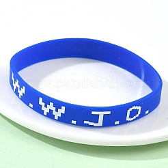 Word WWJD Silicone String Bracelets&nbsp;BJEW-C143-01