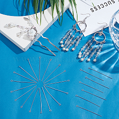 1000Pcs 304 Stainless Steel Eye Pins&nbsp;STAS-PH0007-06