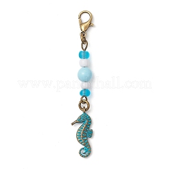 Ocean Theme Alloy Charm & Glass Beads Pendant Decorations&nbsp;HJEW-JM03158-04