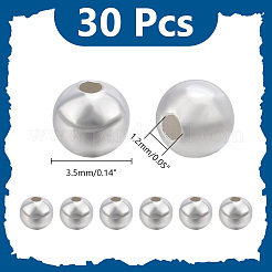 30Pcs 925 Sterling Silver Beads&nbsp;STER-AR0001-18B
