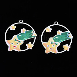 Spray Painted Brass Pendants&nbsp;KK-Q281-008