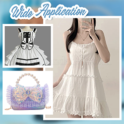 Polyester Elastic Pleated Lace Ribbon&nbsp;OCOR-WH0036-70B