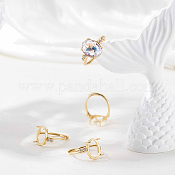 4Pcs Adjustable Brass Finger Ring Components&nbsp;KK-BBC0023-67