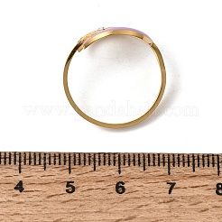 304 Stainless Steel Enamel Cuff Open Rings&nbsp;RJEW-D352-07G