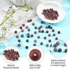 2 Strands 2 Styles Natural Rhodonite Beads Strands&nbsp;G-GO0001-30