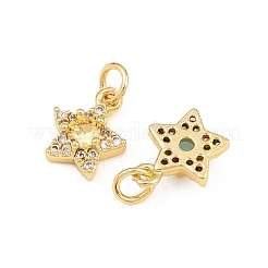 Brass Micro Pave Cubic Zirconia Charms&nbsp;KK-Q085-12G