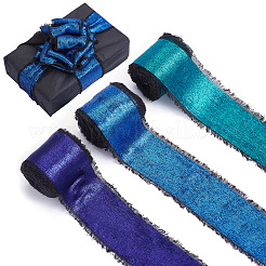 3 Rolls 3 Colors Polyester Frayed Ribbon&nbsp;DIY-TA0011-50
