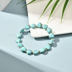 Heart Beads Stretch Bracelet for Girl Women&nbsp;BJEW-JB06938-02