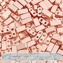 240Pcs Electroplated Glass Seed Beads&nbsp;SEED-NB0002-06A