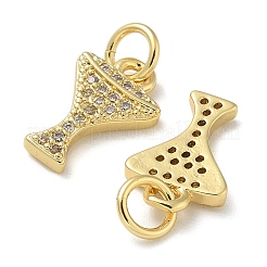 Rack Plating Brass Micro Pave Cubic Zirconia Pendants&nbsp;KK-K392-55G