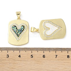 Valentine's Day Brass Micro Pave Clear Cubic Zirconia Pendants&nbsp;KK-C045-33G