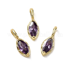 Horse Eye Brass Micro Pave Cubic Zirconia Charms&nbsp;KK-C134-17A