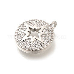 Brass Micro Pave Clear Cubic Zirconia Pendants&nbsp;KK-L225-020P