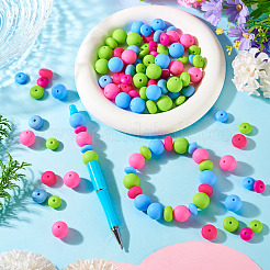 90Pcs 9 Styles Round Silicone Focal Beads&nbsp;SIL-TA0003-56