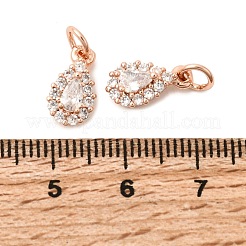 Brass Micro Pave Cubic Zirconia Charms&nbsp;RB-I077-15RG-RS
