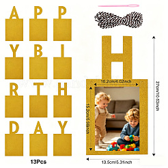 Paper Glitter Happy Birthday Photo Hanging Banner&nbsp;DIY-FZC0002-04C