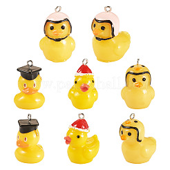 8Pcs 4 Styles Resin Pendants&nbsp;RESI-TA0004-91