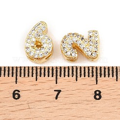 Brass Micro Pave Clear Cubic Zirconia Beads&nbsp;KK-I478-02G