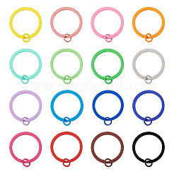32Pcs 16 Colors Spray Painted Iron Split Key Rings&nbsp;IFIN-TA0001-56