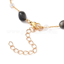 Nuggets Natural Gemstone Beaded Anklets&nbsp;AJEW-AN00345
