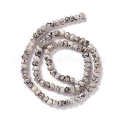 Dyed Natural Sesame Jasper/Kiwi Jasper Rondelle Beads Strands&nbsp;G-E316-A