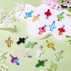 16Pcs 16 Colors Transparent Glass Pendants&nbsp;GLAA-TA0003-75