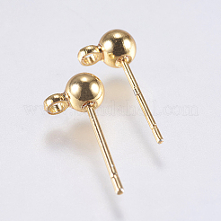 Eco-Friendly Brass Stud Earring Findings&nbsp;KK-F737-43G-RS