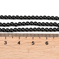 Natural Black Spinel Round Bead Strands&nbsp;G-A130-3mm-32A