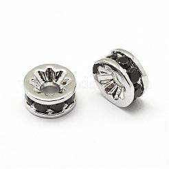 Brass Micro Pave Grade AAA Cubic Zirconia Bead Spacers&nbsp;ZIRC-G100-6mm-61-NR