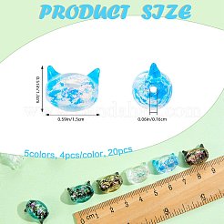 20Pcs 5 Colors Handmade Foil Lampwork Beads&nbsp;FOIL-SZ0001-02