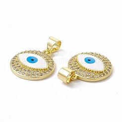 Rack Plating Brass Micro Pave Clear Cubic Zirconia Pendants&nbsp;ZIRC-C041-29G