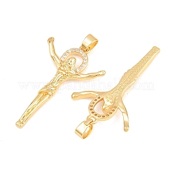 Easter Brass Micro Pave Clear Cubic Zirconia Pendants&nbsp;ZIRC-F148-14J-G