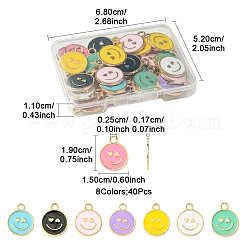 40Pcs 8 Colors Alloy Enamel Pendants&nbsp;ENAM-FS0002-06