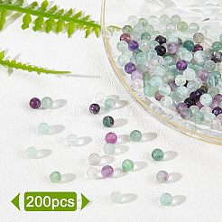 200Pcs Natural Fluorite Beads Strands&nbsp;G-OC0002-69A