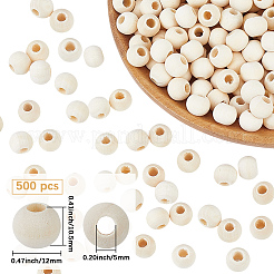 500Pcs Unfinished Natural Wood European Beads&nbsp;WOOD-PA0001-57