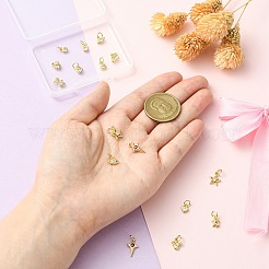 16Pcs 8 Style Brass Micro Pave Cubic Zirconia Charms&nbsp;ZIRC-CJ0003-33