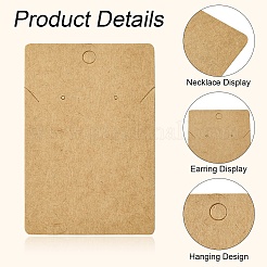 50Pcs Rectangle Kraft Paper One Pair Earring Display Cards with Hanging Hole&nbsp;CDIS-YW0001-16A