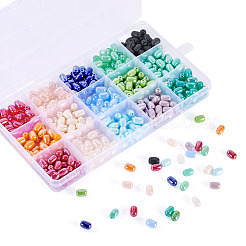 450Pcs 15 Colors Opaque Glass Beads&nbsp;GLAA-TA0003-25