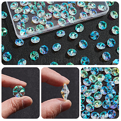 100Pcs Octagon Sew on Glass Rhinestone&nbsp;GLAA-SP0001-82A-01