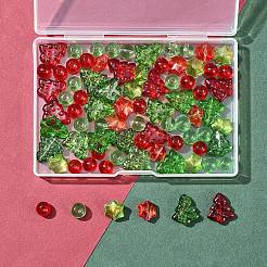 80Pcs 7 Styles Transparent Glass Beads Strands&nbsp;EGLA-FS0001-45
