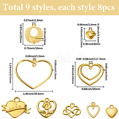72Pcs 9 Styles Alloy Pendants&nbsp;FIND-SC0015-82