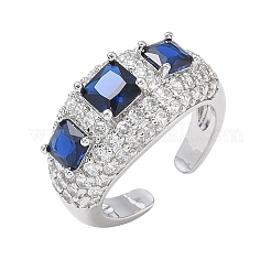 Brass Micro Pave Cubic Zirconia Cuff Open Rings for Women&nbsp;RJEW-L343-13P