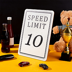 Poplar Plywood Racing Speed Limit 10 Sign&nbsp;AJEW-WH0606-008E