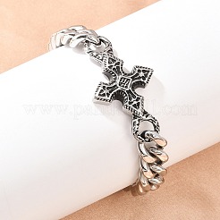 Stainless Steel Cuban Link Chian Bracelets&nbsp;BJEW-D379-04ASP