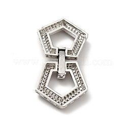 Brass Micro Pave Clear Cubic Zirconia Fold Over Clasps&nbsp;KK-G414-11P