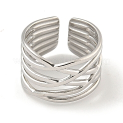 Non-Tarnish 304 Stainless Steel Open Cuff Ring&nbsp;RJEW-A043-27P